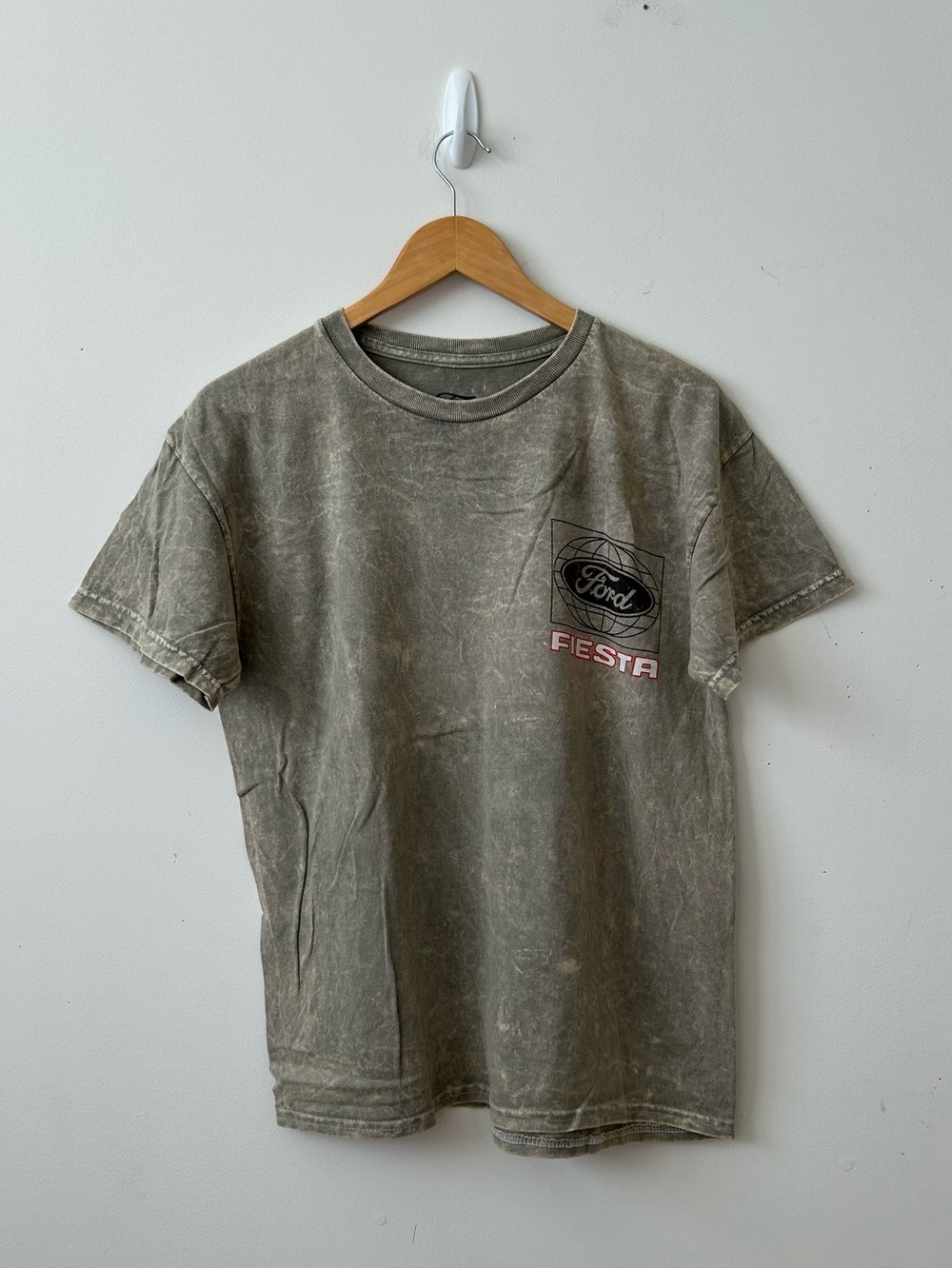 Ford Fiesta Graphic Logo Crew Neck T Shirt Mens M Gray